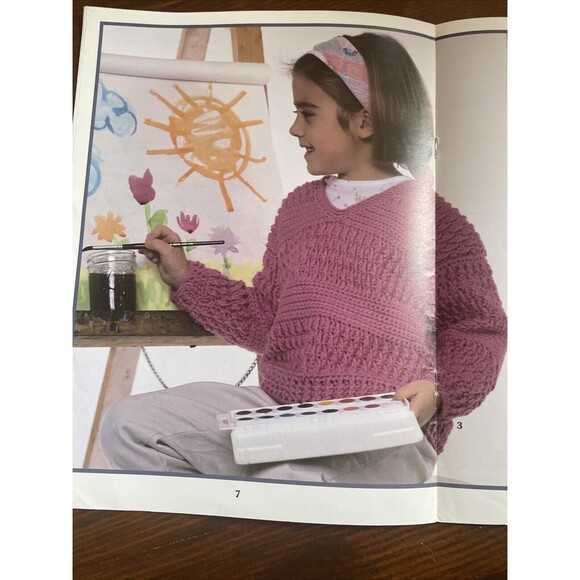 Leisure Arts Lot Cute for Kids 3006 Crochet for Baby877 Patterns Sweaters Bonnet - Picture 9 of 11